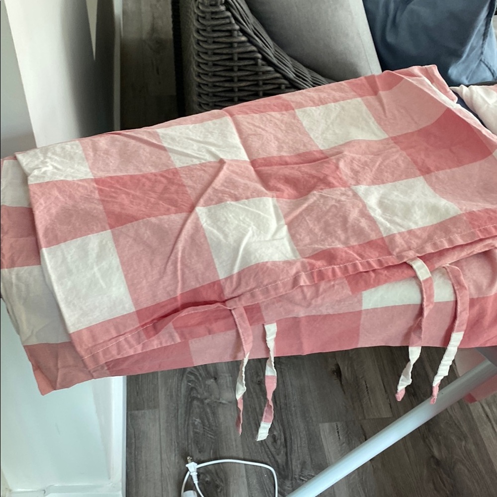 IKEA Pink and White Gingham Duvet Cover